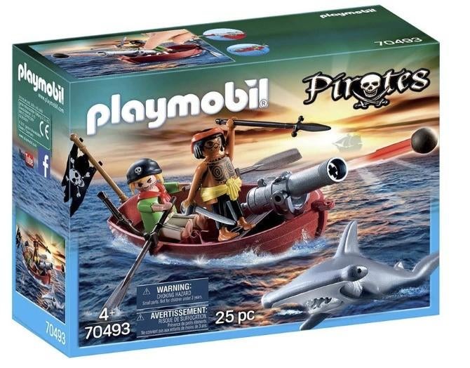 Playmobil Pirates 70493 - Piratenroeiboot & hamerhaai NIEUW, Ophalen of Verzenden, Nieuw, Complete set