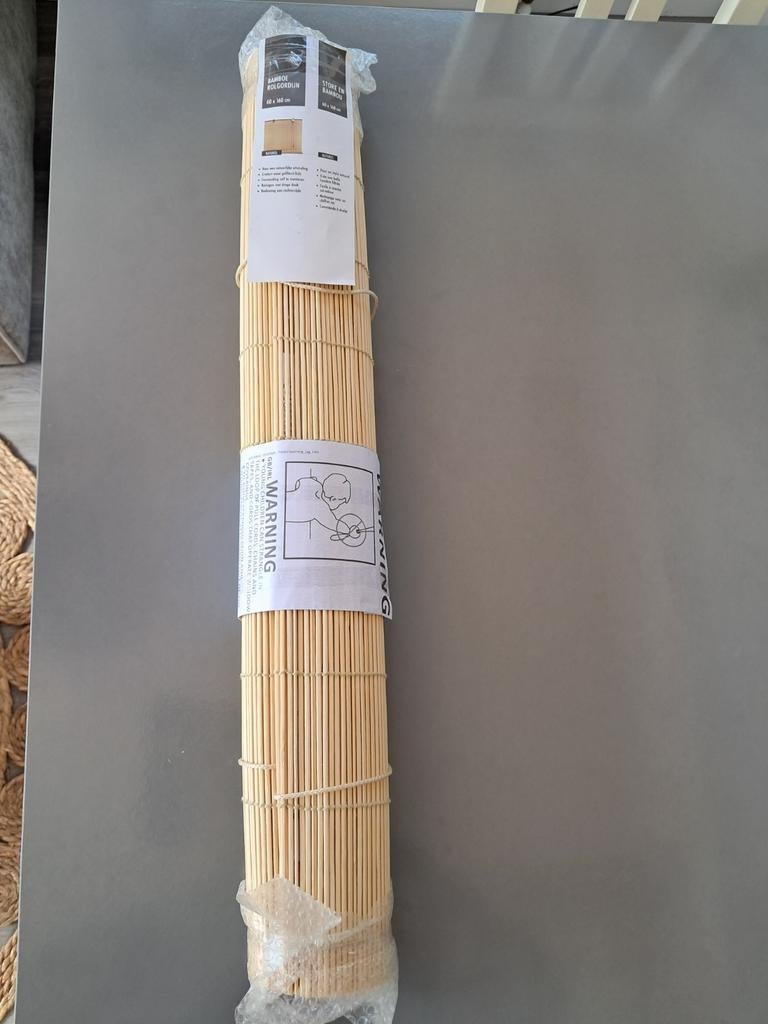 Bamboe rolgordijn 60 x 160 cm - Nieuw in verpakking, Natuurlijk, Bamboe, Nieuw, Bruin, 150 tot 200 cm