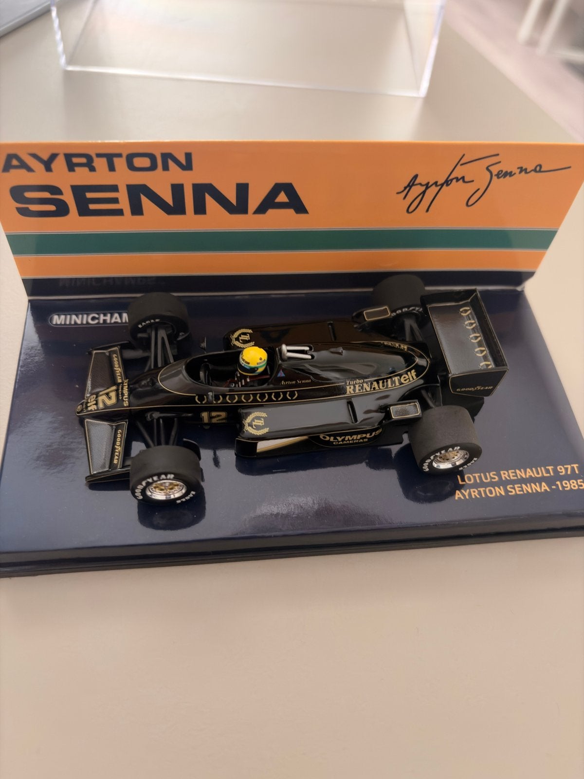 Minichamps Ayrton Senna Lotus renault 97T, Hobby en Vrije tijd, Ophalen of Verzenden, Zo goed als nieuw, Auto, MiniChamps