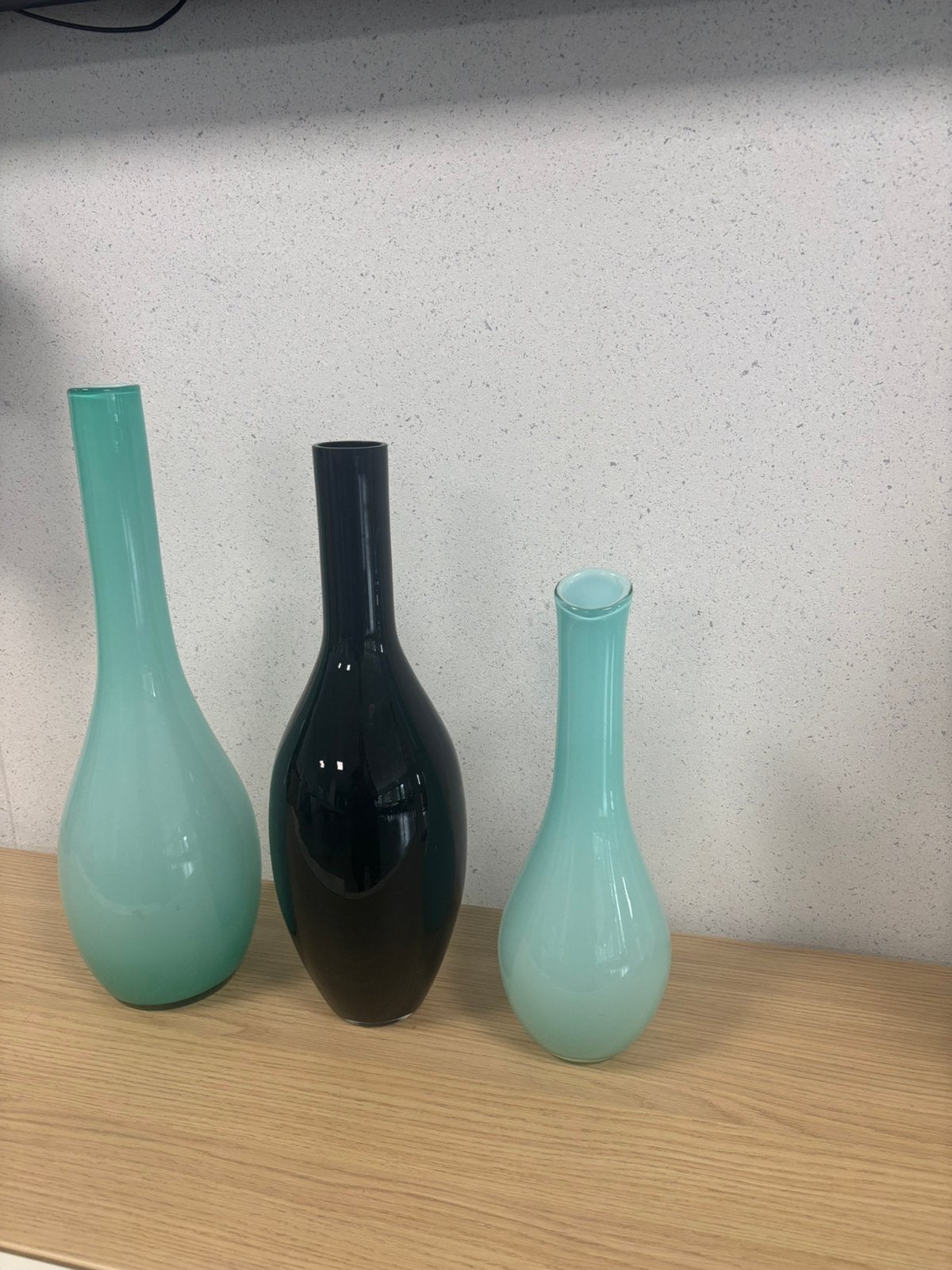 Set van 3 mooie vazen, 45, 42 en 33 cm hoog, Ophalen, Zo goed als nieuw, Blauw, Glas
