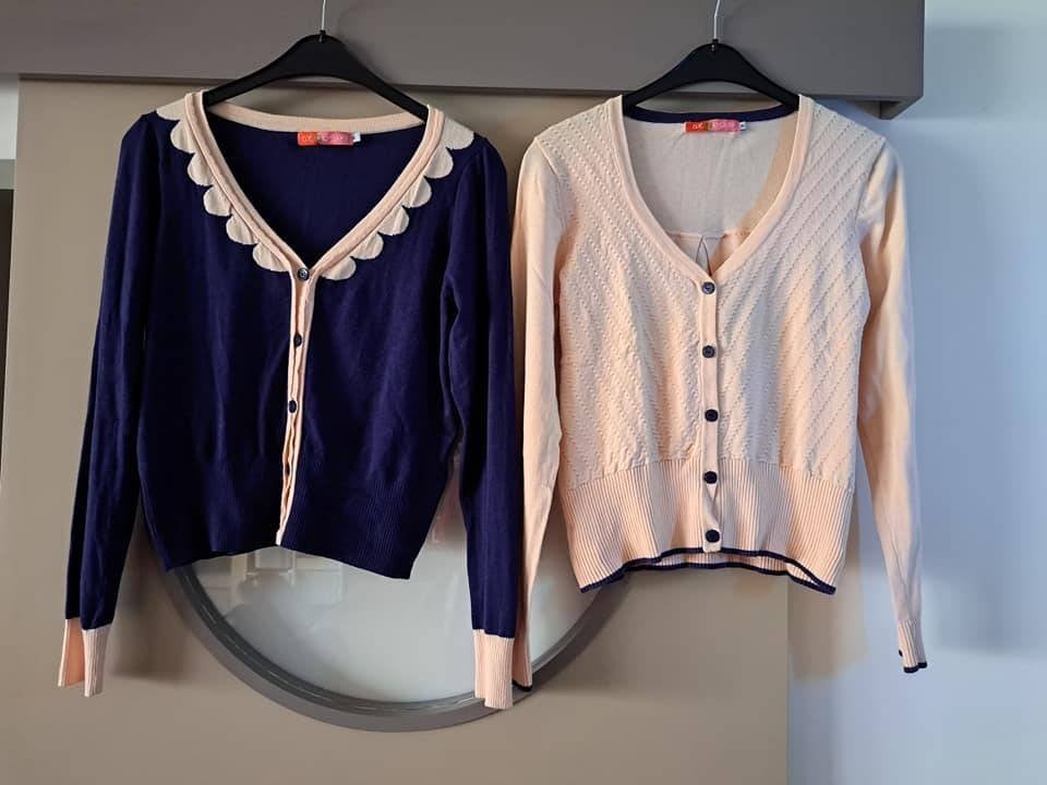 Zoë Loveborn, cardigan, retro XL, 2x zgan (=L), Ophalen of Verzenden, Zo goed als nieuw, Maat 42/44 (L), Blauw