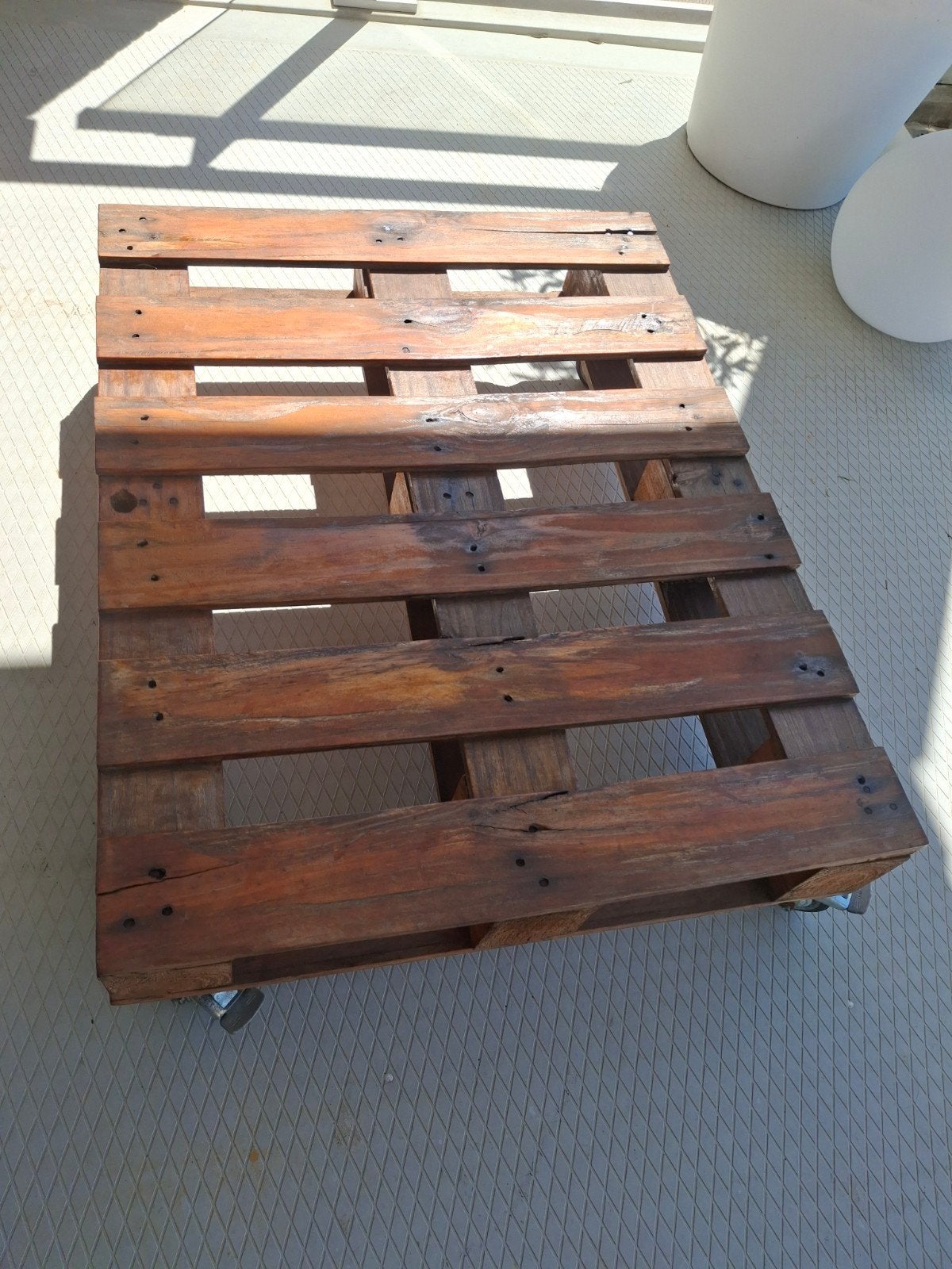 Houten pallet op wielen, Ophalen, Gebruikt, Rechthoekig, Hout