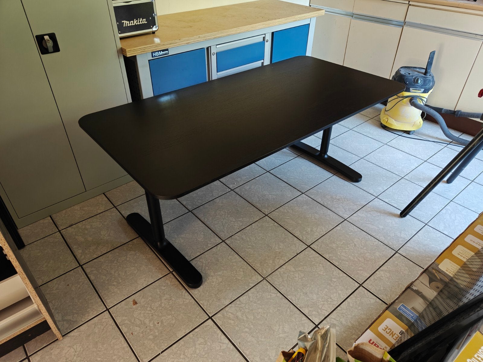 Ikea bureau (bekant), Huis en Inrichting, Bureaus, Ophalen, Zwart, 160 cm, Gebruikt
