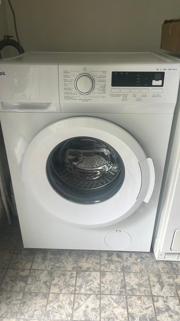 Ok 7kg wasmachine, Witgoed en Apparatuur, Wasmachines, Ophalen, Minder dan 85 cm, Zo goed als nieuw, 1200 tot 1600 toeren