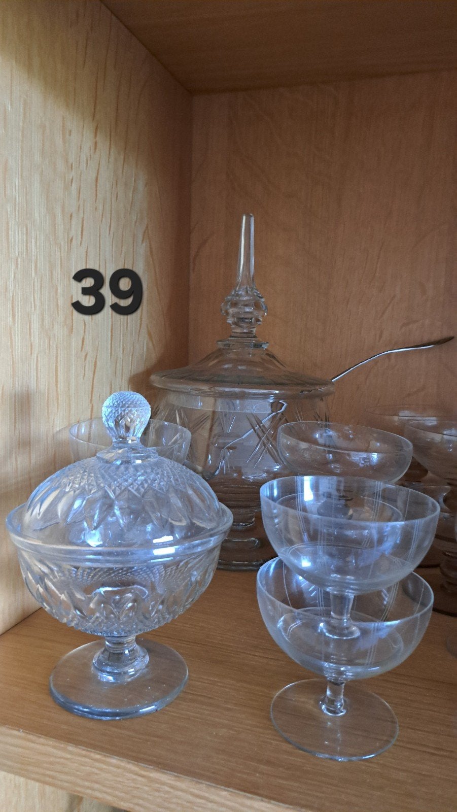 Vintage kristallen schalen en coupes set, Antiek en Kunst, Ophalen of Verzenden