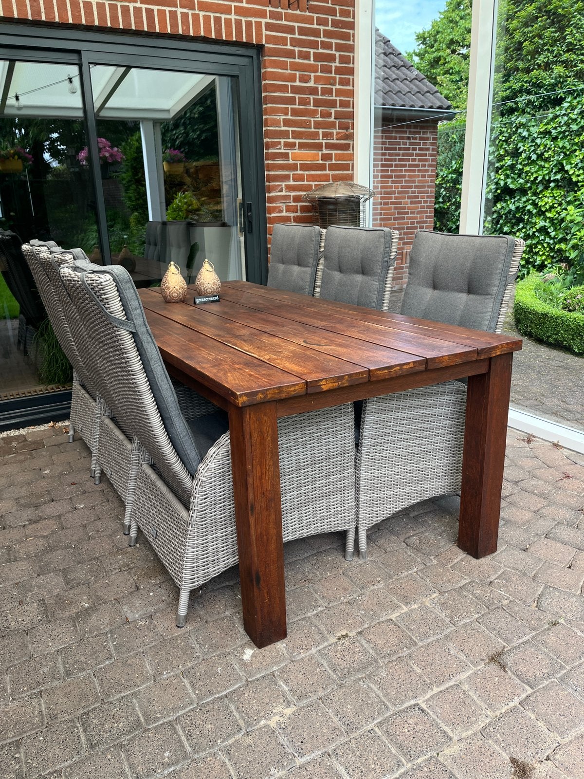 6-persoons tuinset met verstelbare stoelen, Tuin en Terras, Tuinsets en Loungesets, Ophalen, Gebruikt