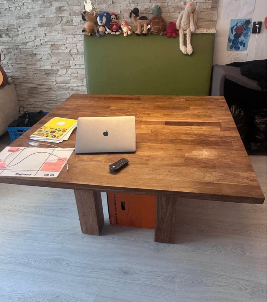 eettafel 140x140 zo snel mogelijk ophalen!, Ophalen, Gebruikt, Vierkant, Vijf personen of meer