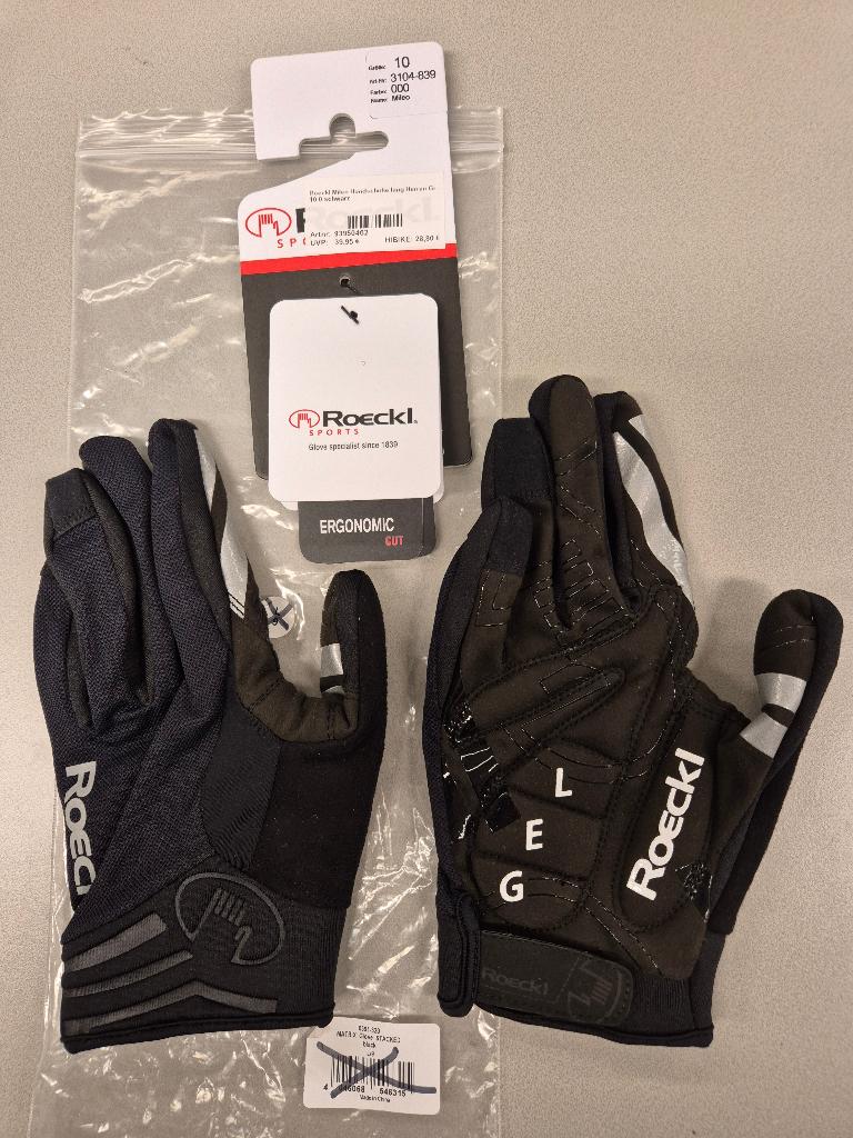 Fiets handschoenen Roeckl Mileo zwart nieuw maat 10, Roeckl, Heren, Nieuw, Overige maten