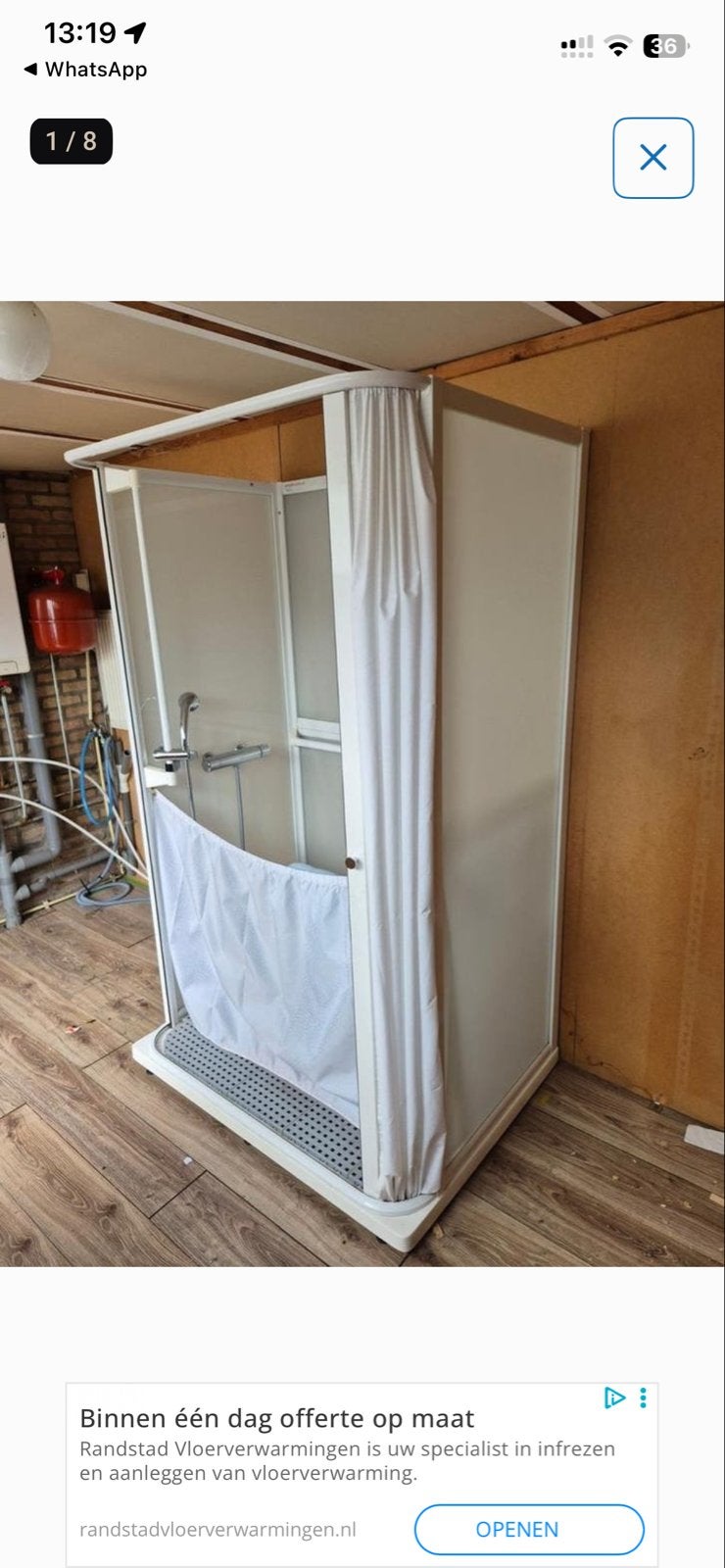 Zorgdouche Qbinia - Complete Douchecabine met Stoel, Doe-het-zelf en Verbouw, Sanitair, Ophalen, Gebruikt, Chroom, Douche