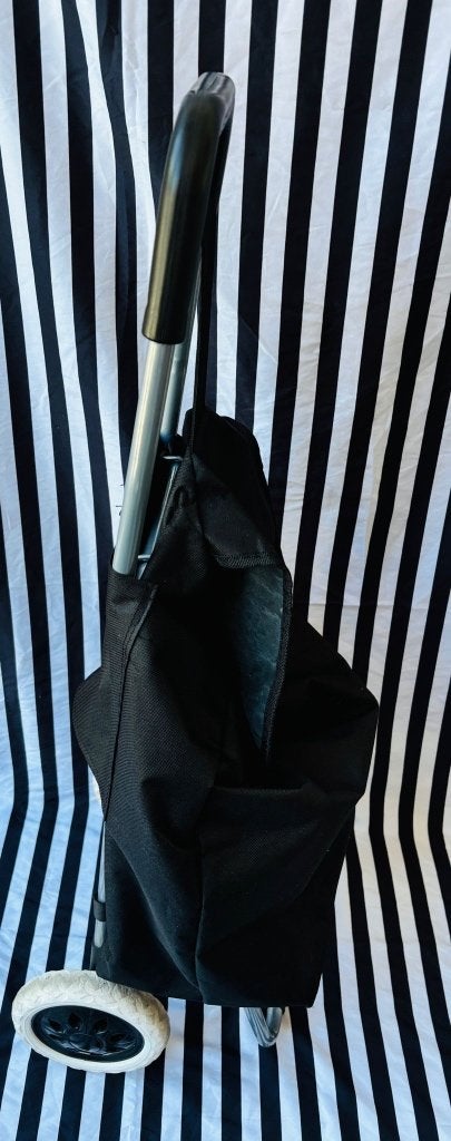 BOODSCHAPPENTROLLEY, Wieltjes, 30 cm of meer, Gebruikt, Zwart