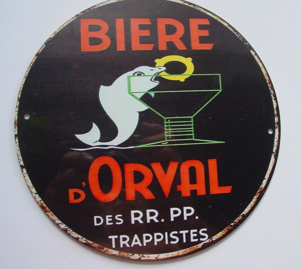 ORVAL REKLAME -METAAL-, Ophalen of Verzenden, Gebruikt, Reclamebord, Plaat of Schild, Overige merken