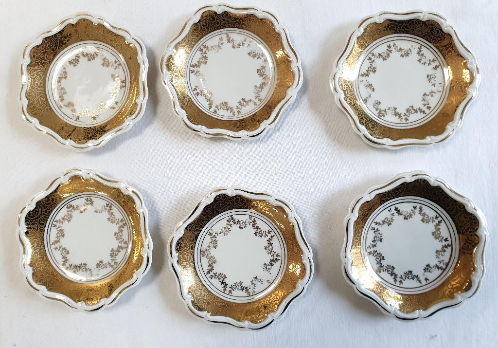 6 verguld porseleinen schaaltjes, ALKA Kunst Kronach Bavaria, Verzenden