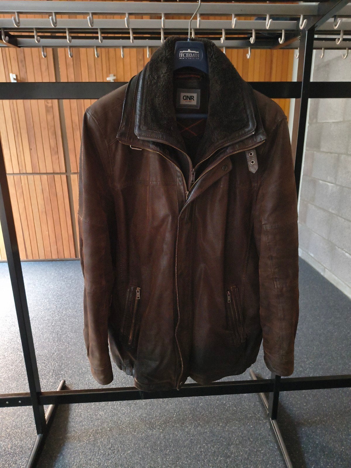 Leren jas ANR maat 58, Bruin, Maat 56/58 (XL), Ophalen of Verzenden, ANR