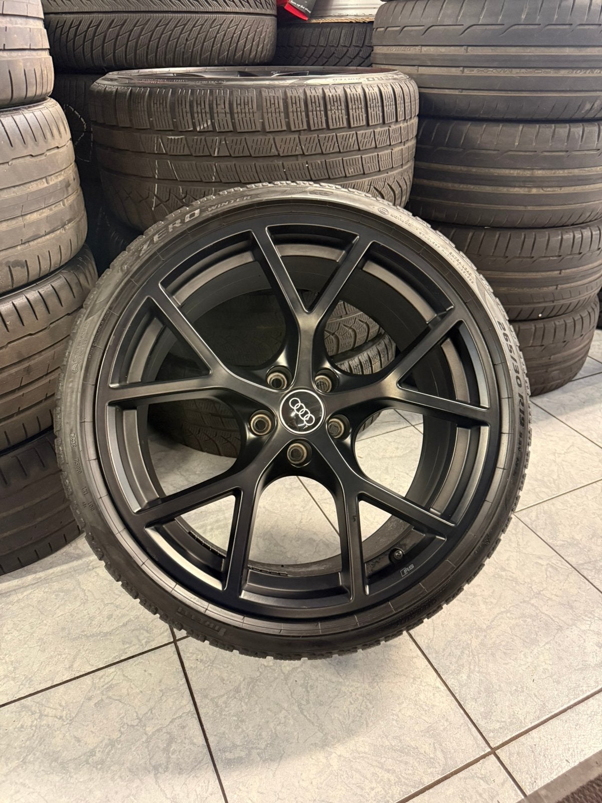 Originele set Audi RS3 8Y Breedset ❄️ wielen 19 inch velgen, 19 inch, Gebruikt, 265 mm, Banden en Velgen