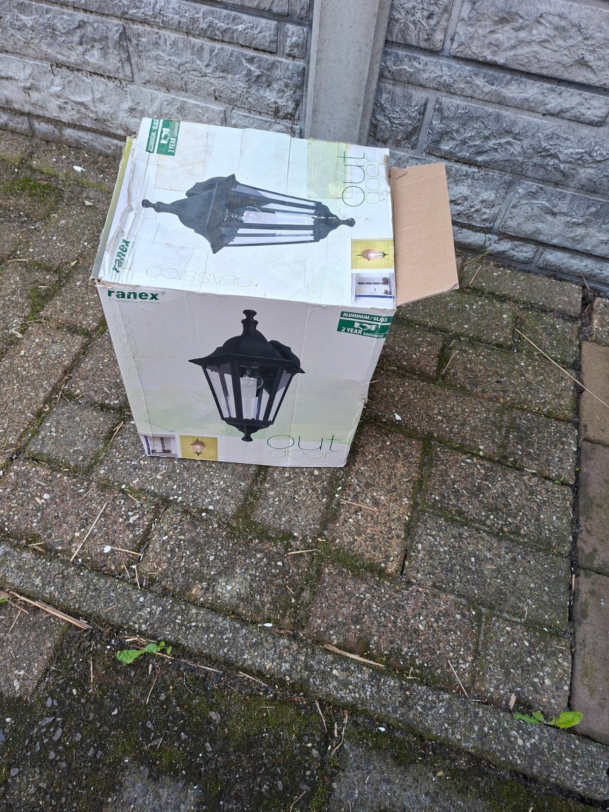 Ranex Classico Buitenlamp - Aluminium/Glas, Tuin en Terras, Ophalen, Minder dan 50 watt, Wandlamp, Netvoeding