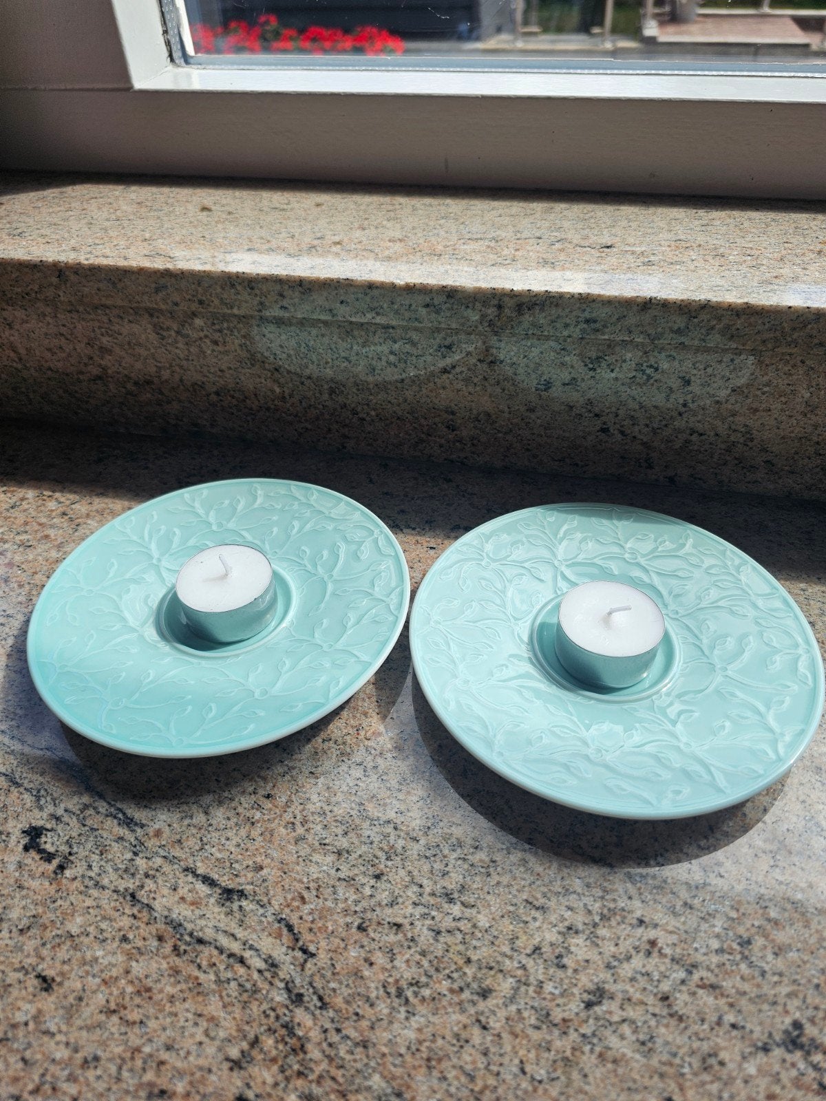 Villeroy & Boch theelichthouders mintgroen, 2 stuks, Ophalen of Verzenden, Nieuw, Groen, Steen/keramiek