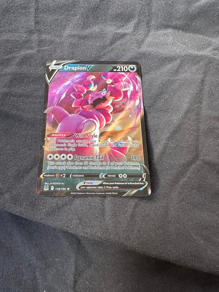 Pokémon card kaart DrapionV Drapion V, Ophalen of Verzenden, Zo goed als nieuw