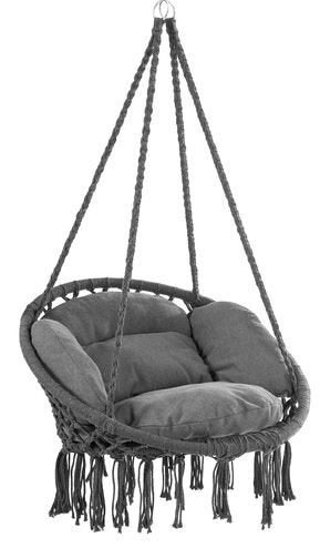 Hangstoel swing antraciet 80x60x140cm GRATIS BEZORGD!, Hangstoel, Verzenden, Zwart, Nieuw
