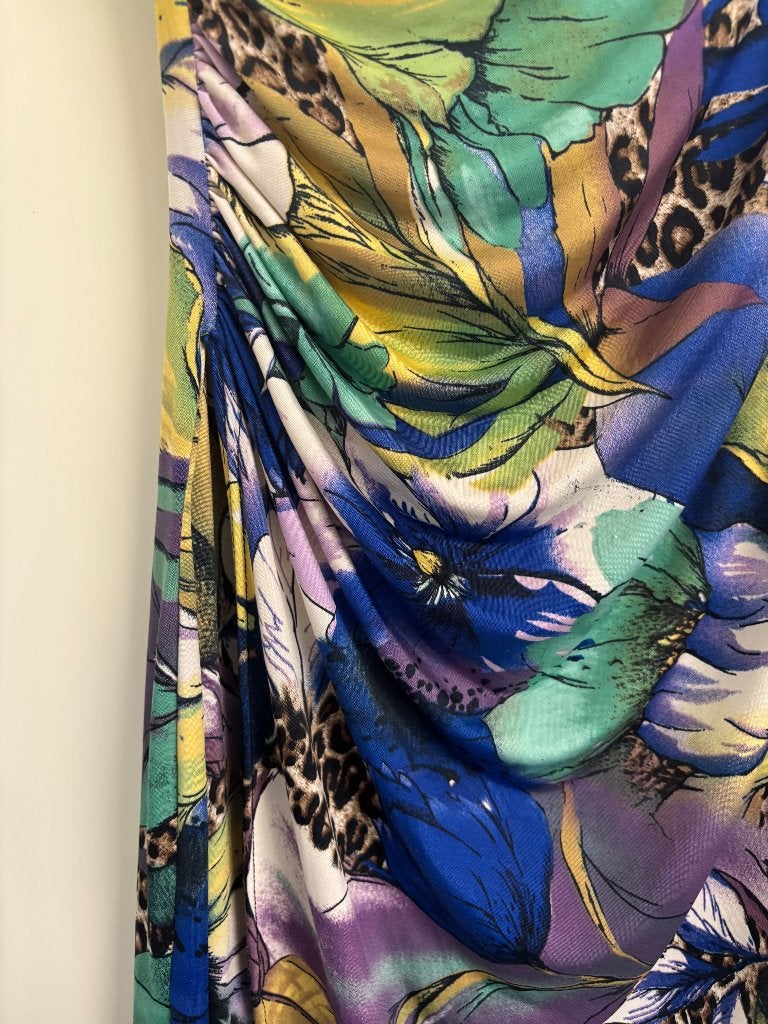 Cross- Over jurk met bloemenprint  SM, Ophalen of Verzenden, Nieuw, Maat 38/40 (M), Cocktailjurk