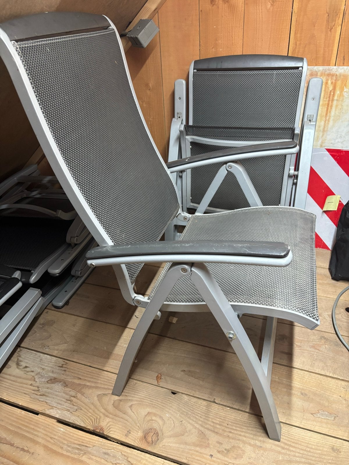 6 Bellagio tuinstoelen - verstelbaar en inklapbaar, Ophalen, Gebruikt, Metaal, Inklapbaar