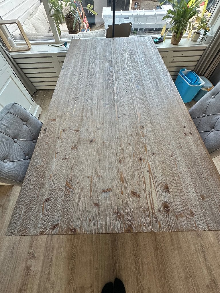 Eettafel inclusief 6x stoelen, Ophalen, Gebruikt, 200 cm of meer, 50 tot 100 cm