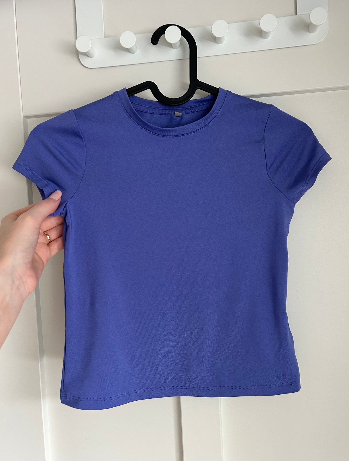 H&M move paars/blauw sportshirtje meisjes maat 122/128, Ophalen of Verzenden, Zo goed als nieuw, Meisje, Sport- of Zwemkleding