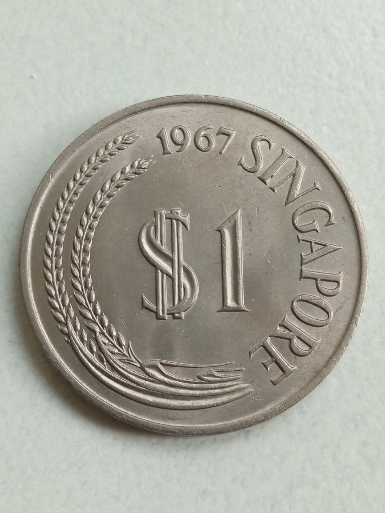Singapore 1 dollar 1967., Ophalen of Verzenden, Zuidoost-Azië, Losse munt