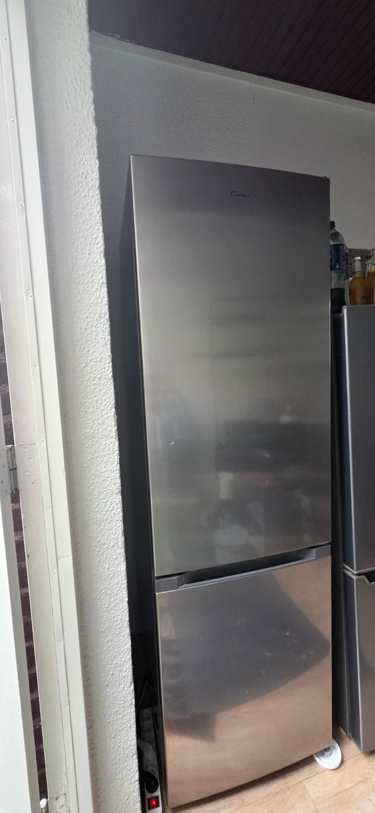 Candy Koelkast met vriesvak - RVS look, Witgoed en Apparatuur, Koelkasten en IJskasten, Ophalen, 150 tot 200 liter, Gebruikt, Met aparte vriezer