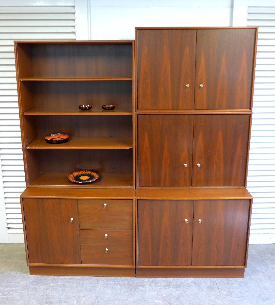 Prachtig modulair mid century palissander wandmeubel, Ophalen, Met deur(en), Onbekend, Zo goed als nieuw
