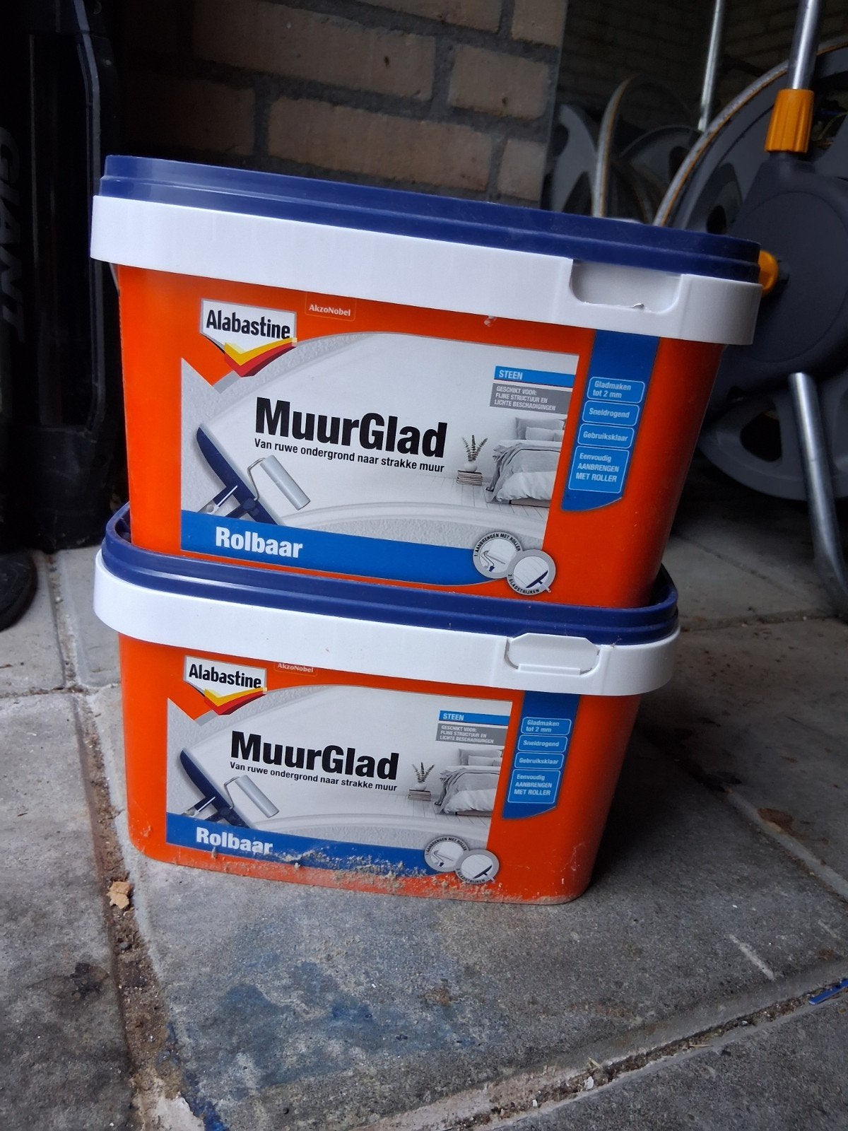Alabastine MuurGlad Rolbaar - 2 emmers van 2,5 liter, Ophalen, Wit, Nieuw, Verf