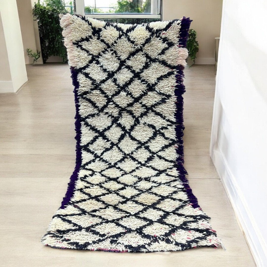 Vintage Marokkaans Berber vloerkleed - Beni Ourain stijl, Huis en Inrichting, Gebruikt, Crème, Berber, Beni Ourain, Vintage, 150 tot 200 cm