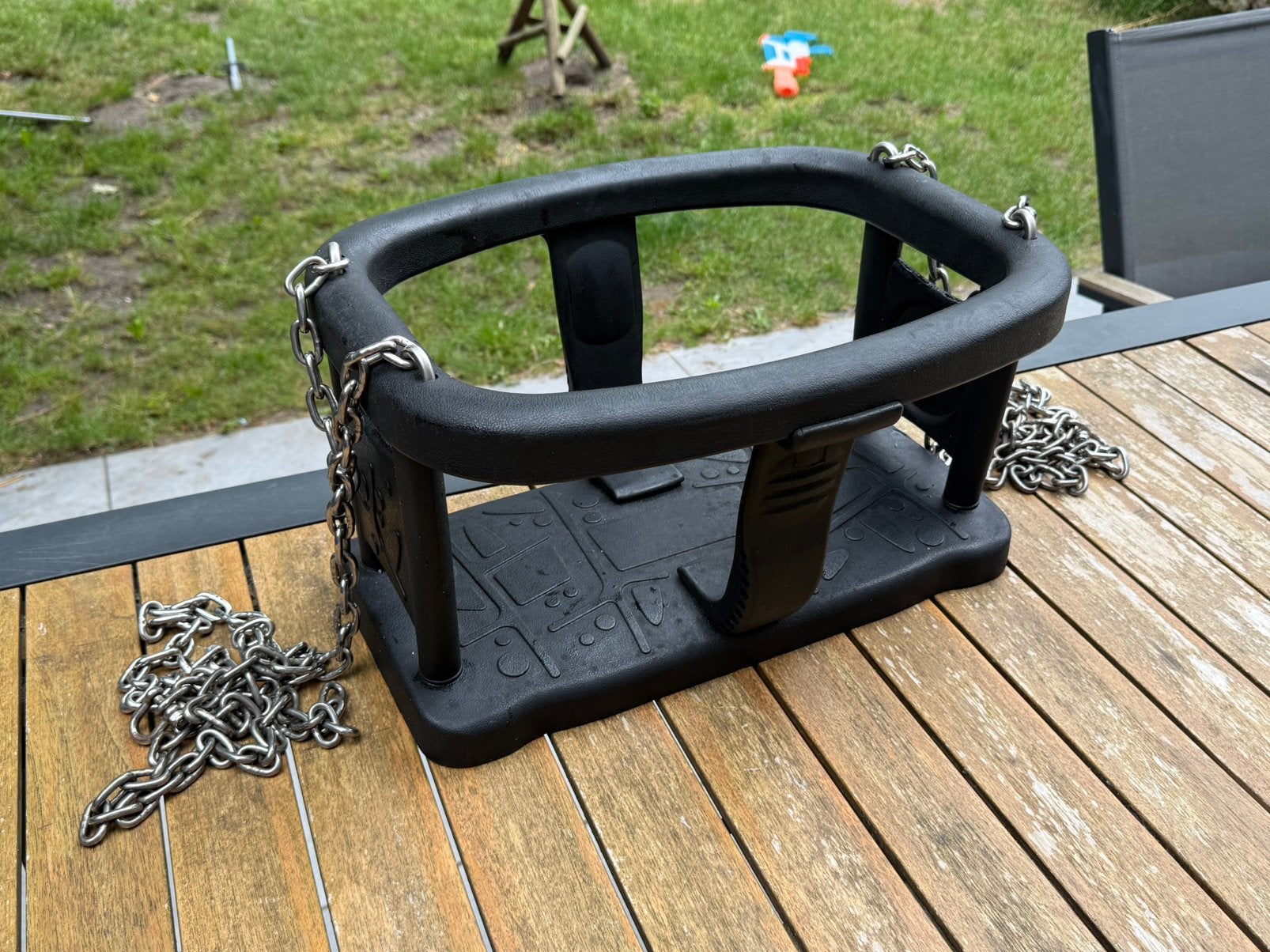 Babyschommel rubber curve j haak met revs ketting, Ophalen, Gebruikt, Schommel