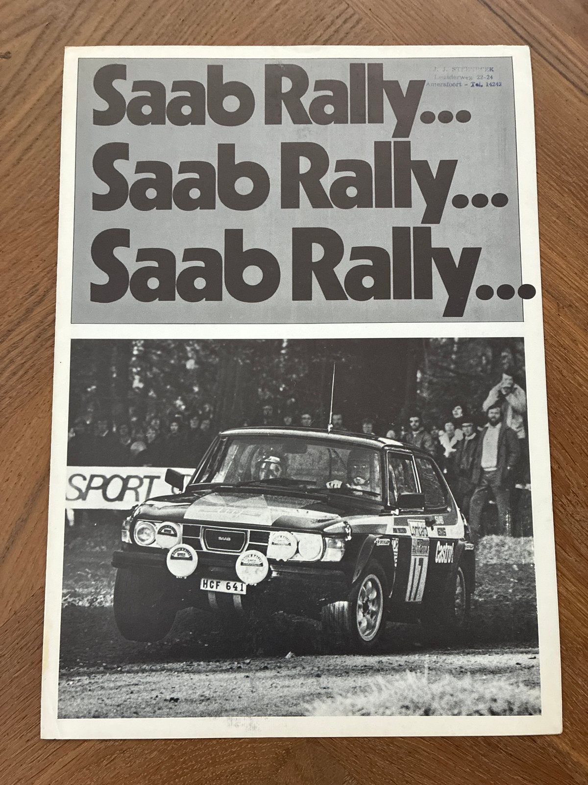 Saab Rally brochure, Verzenden, Zo goed als nieuw, Overige merken