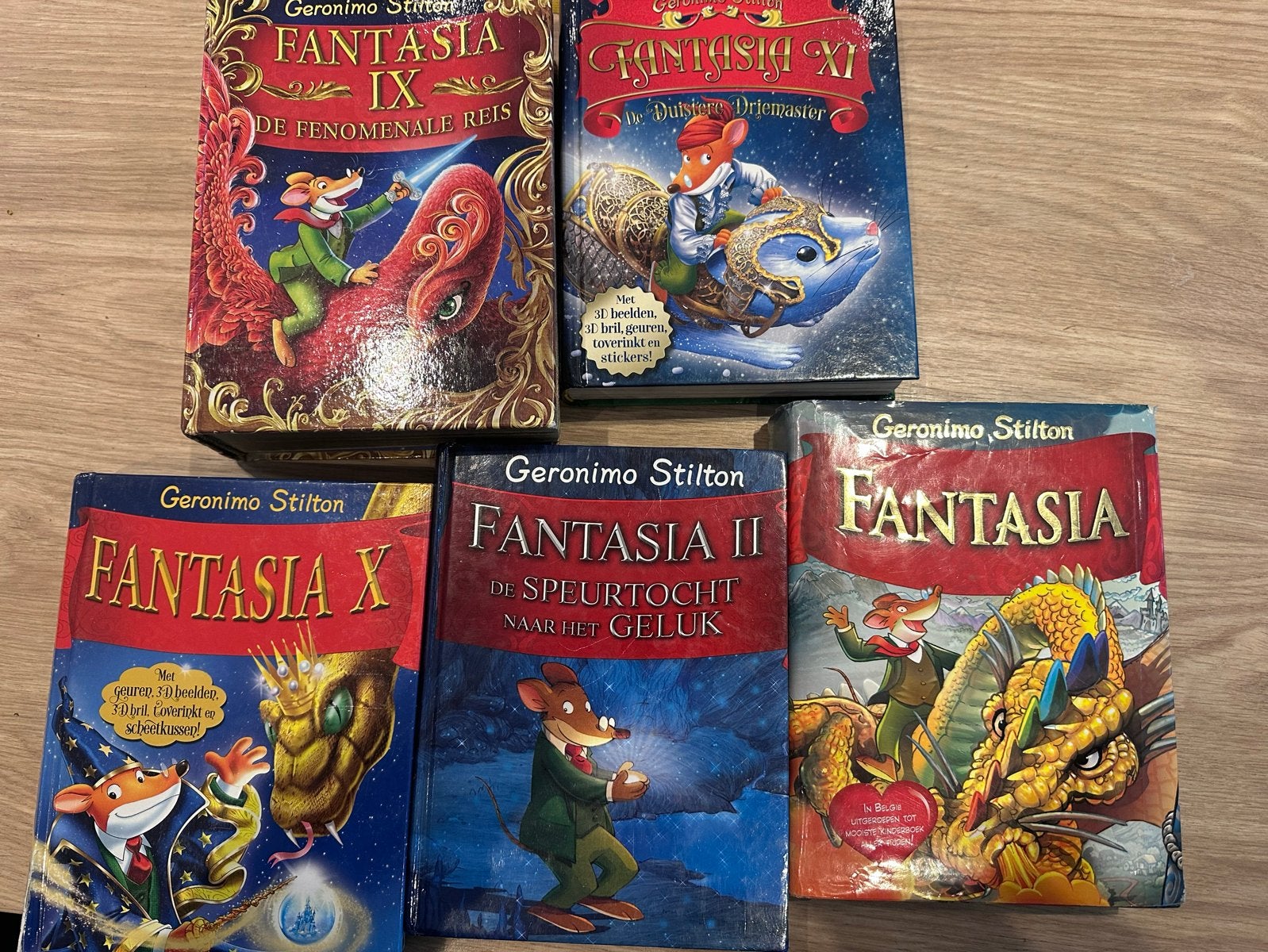 5 Geronimo Stilton Fantasia boeken - Fantasia X, IX, XI, II, Ophalen of Verzenden, Gelezen, Fictie algemeen