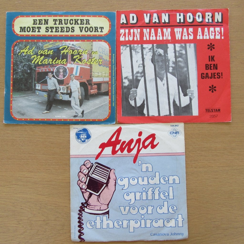 single 3 x piraat: Anja, Ad Van Hoorn, Marina Koster, Cd's en Dvd's, Vinyl Singles, Gebruikt, 7 inch, Single, Ophalen of Verzenden