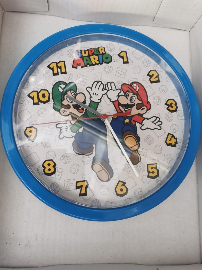 Super Mario & Luigi Wandklok - Blauw, Verzenden, Zo goed als nieuw, Jongen of Meisje