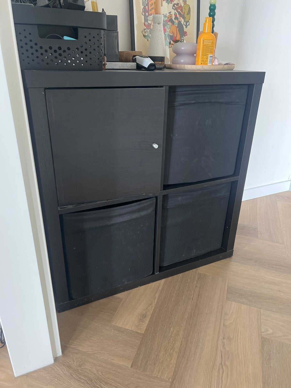 IKEA KALLAX Kast met Deur en Opbergbakken, Ophalen, Gebruikt