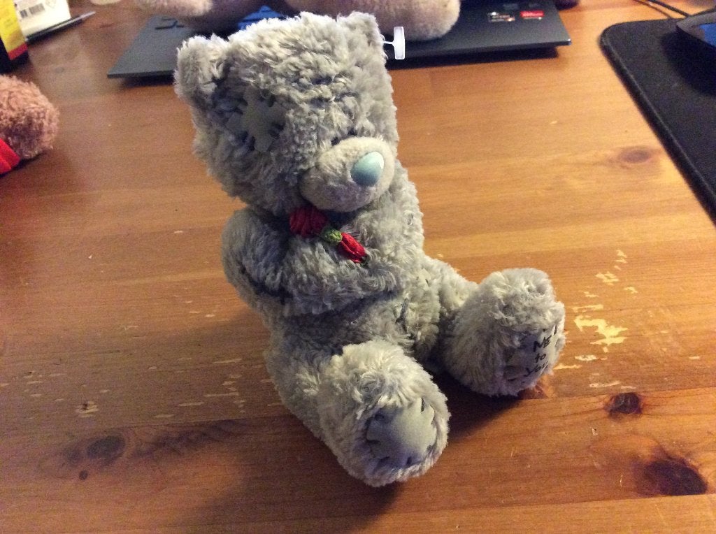 Me to You beertje met bloem. 14 cm hoog zittend. bluenose, Verzamelen, Beren en Cherished Teddies, Ophalen of Verzenden, Gebruikt