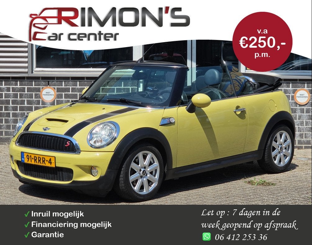Mini Cabrio 1.6 Cooper S Leder Xenon, Auto's, Voorwielaandrijving, 4 cilinders, Cabriolet, 4 stoelen