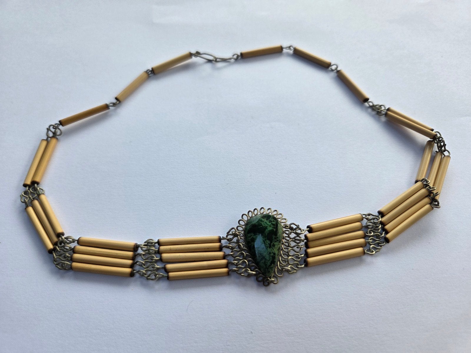 vintage native american necklace, Verzenden, Gebruikt, Groen, Overige materialen