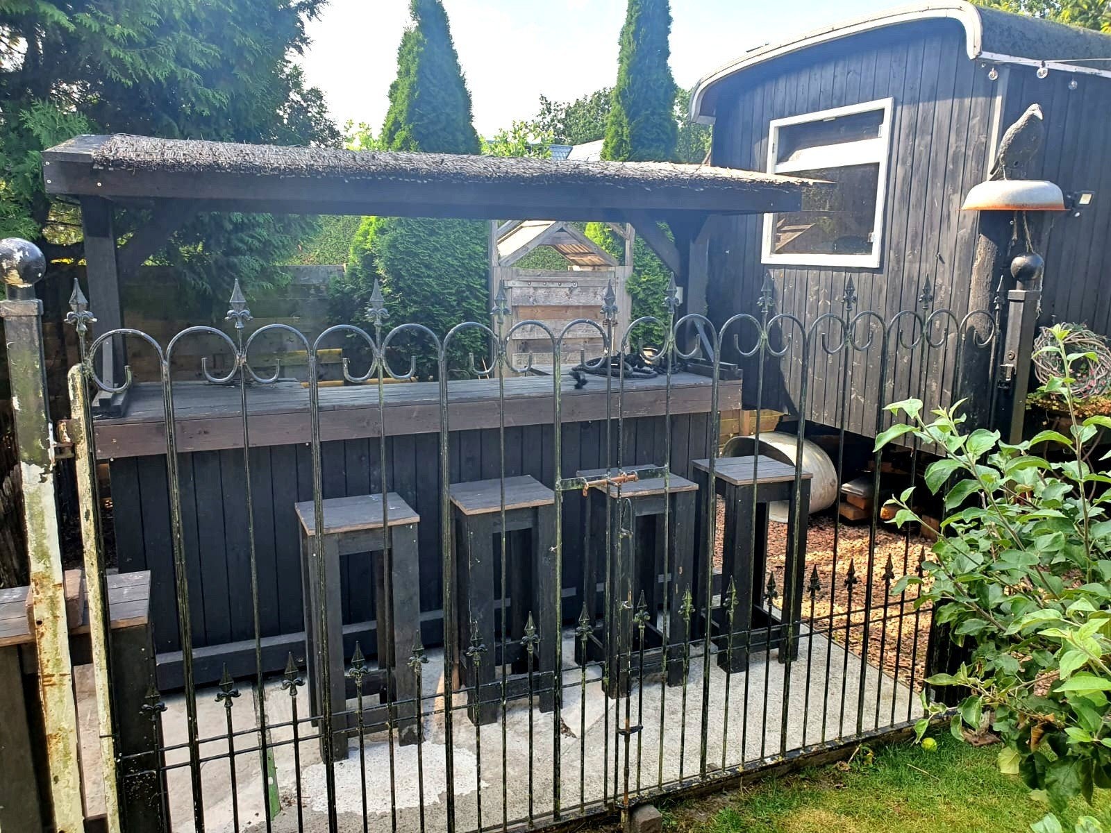 sierlijk hek - tuinpoort ijzer, Tuin en Terras, Tuinhekken en Hekwerk, Ophalen, Gebruikt, IJzer, Sierhekwerk
