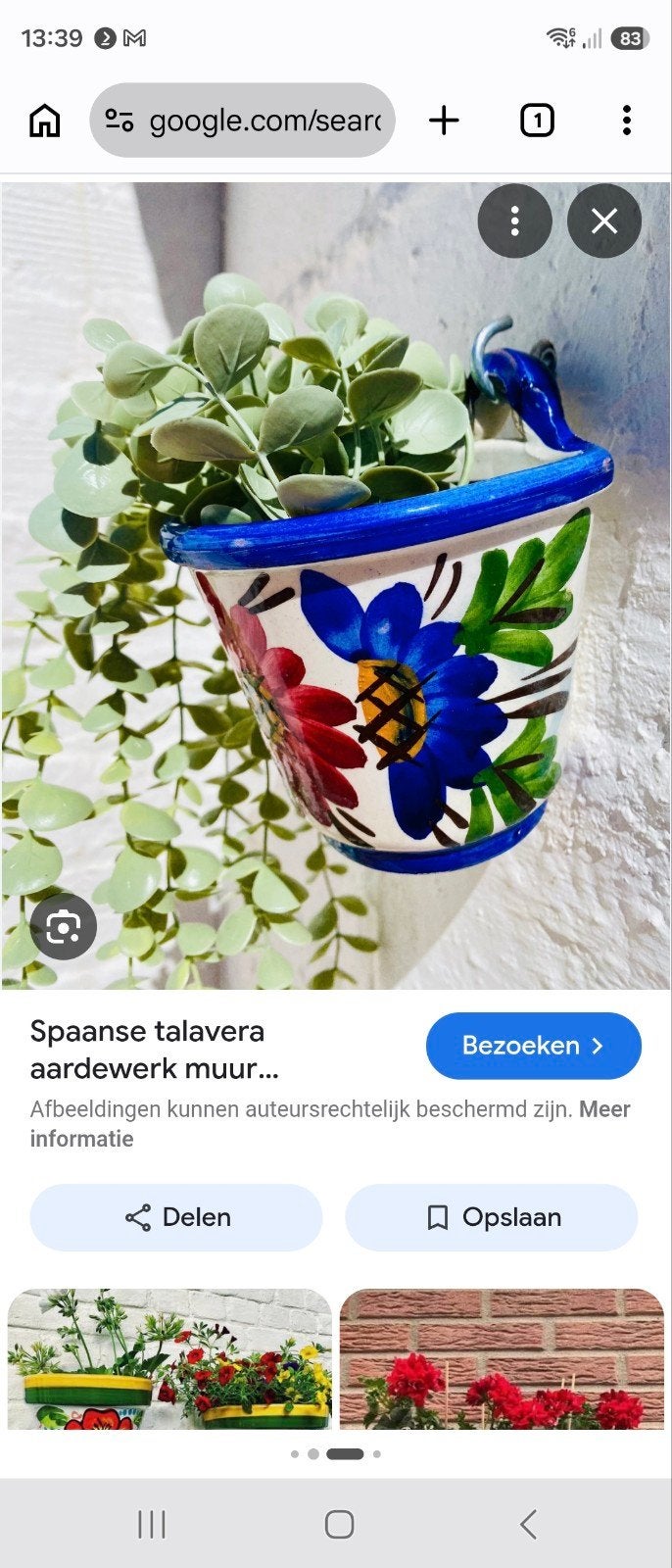 GEZOCHT spaanse muur bloempot, Tuin en Terras, Ophalen, Rond, Aardewerk, Minder dan 40 cm