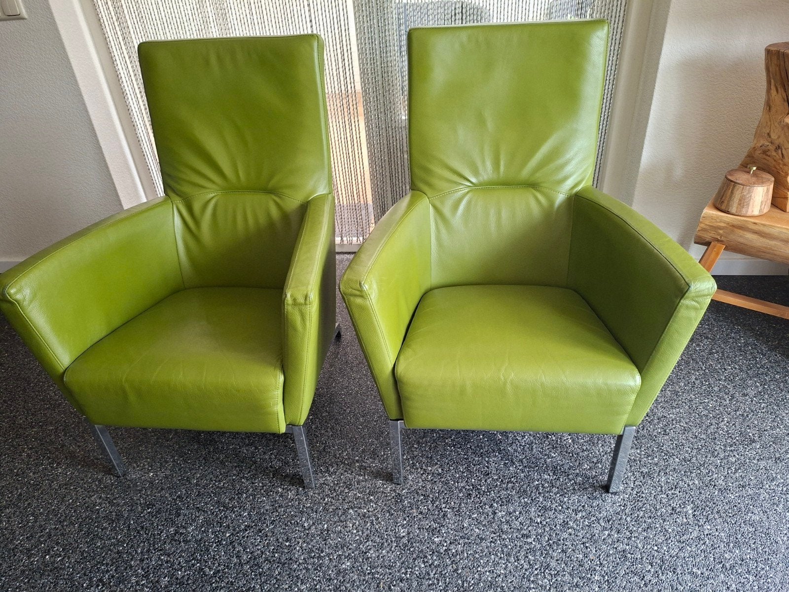 koopje!! 2 leren fauteuils., Ophalen, Gebruikt, Twee, Overige kleuren