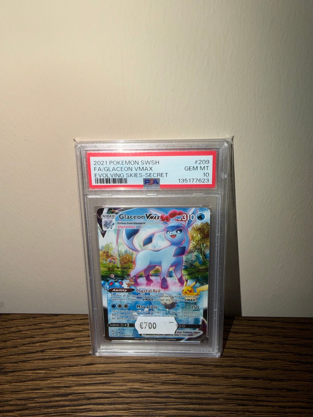 Glaceon VMAX Secret Rare PSA 10 - Evolving Skies Pokémon Kaa, Ophalen of Verzenden, Nieuw, Losse kaart