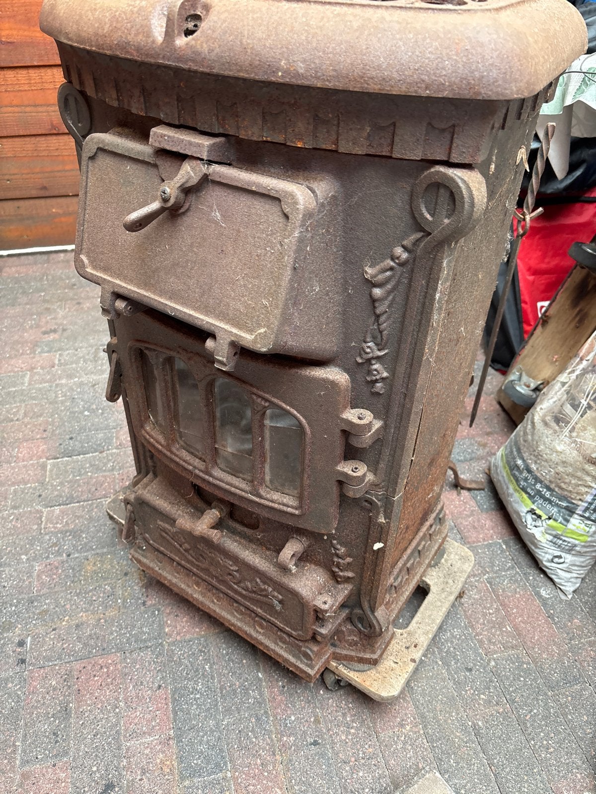 Antieke Thermocet Rose Hout- en Kolenkachel (10.5KW), Ophalen, Gebruikt, Vrijstaand, Hout