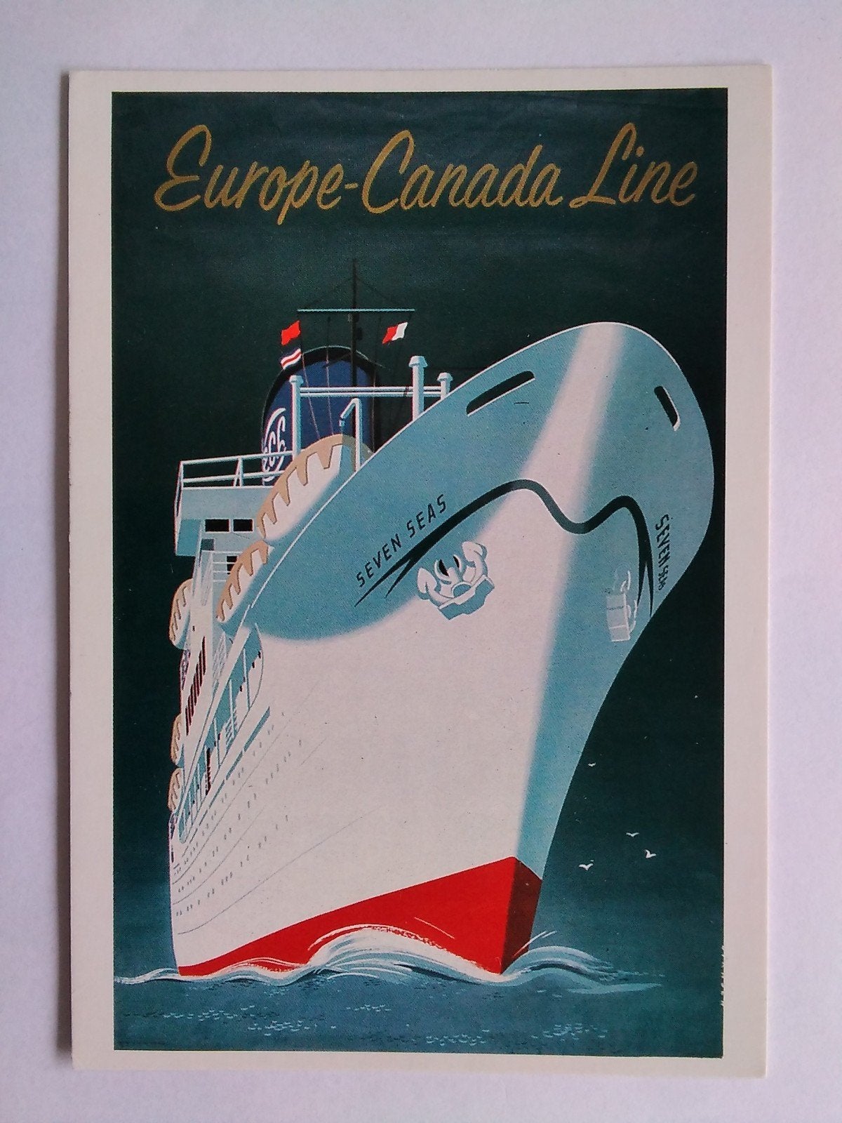 Ansichtkaart Affiche Europe-Canada Line 1955, Verzenden, 1940 tot 1960