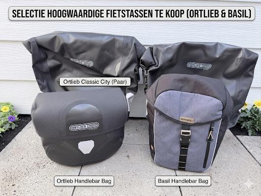 Fietstassenset Ortlieb en Basil, Fietsen en Brommers, Fietsaccessoires | Fietstassen, Ophalen, Zo goed als nieuw