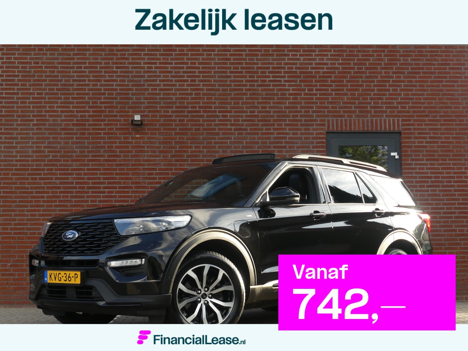 Ford Explorer 3.0 V6 EcoBoost PHEV ST-Line / Dealer onderhou, Automaat, Dealer onderhouden, 2441 kg, Zwart