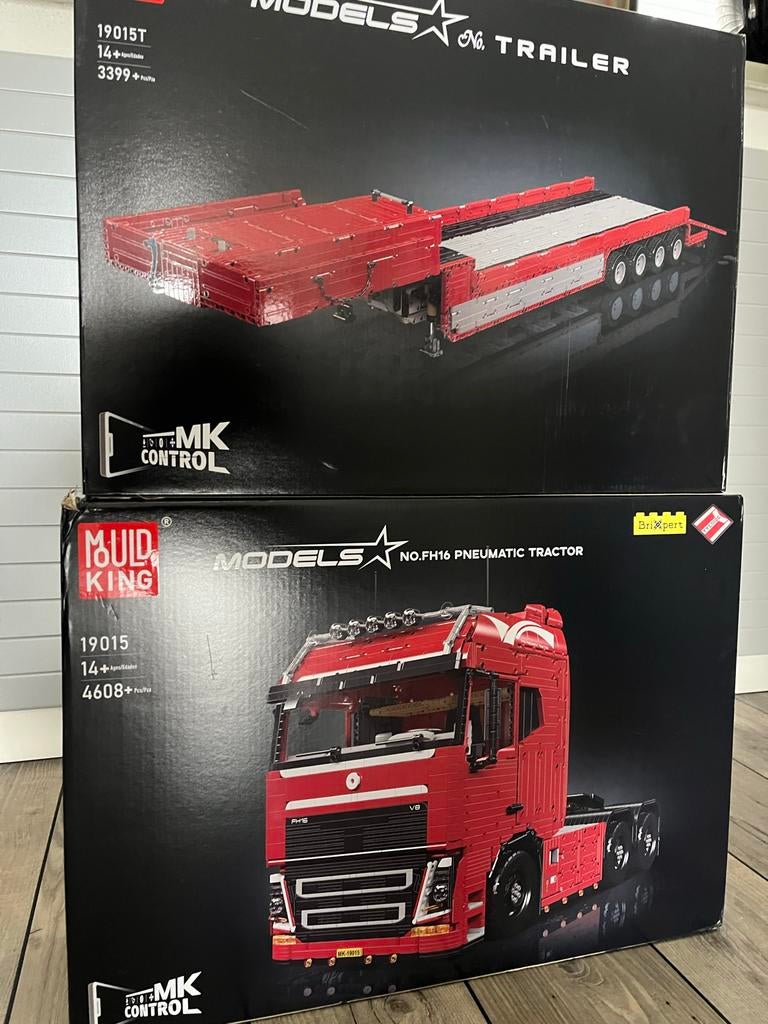 Mouldking  Vrachtwagen met Trailer -, Kinderen en Baby's, Speelgoed | Bouwstenen, Ophalen, Zo goed als nieuw, Overige merken