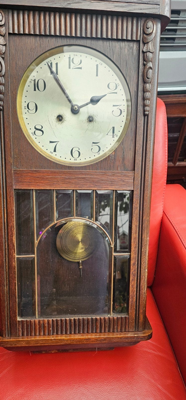 Antieke houten wandklok - Vintage klok, Antiek en Kunst, Ophalen of Verzenden